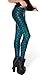 Alaroo Stretch Mermaid Print Fish Scale Leggings Tights Light Blue S