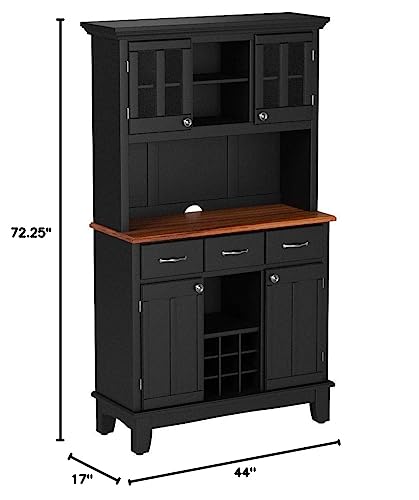 Homestyles Sideboards-Buffets-Credenzas, Server With Hutch, Black #TOP7