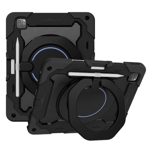 Coque iPad Pro 12.9 béquille rotative pour éviter les chutes avec sangle