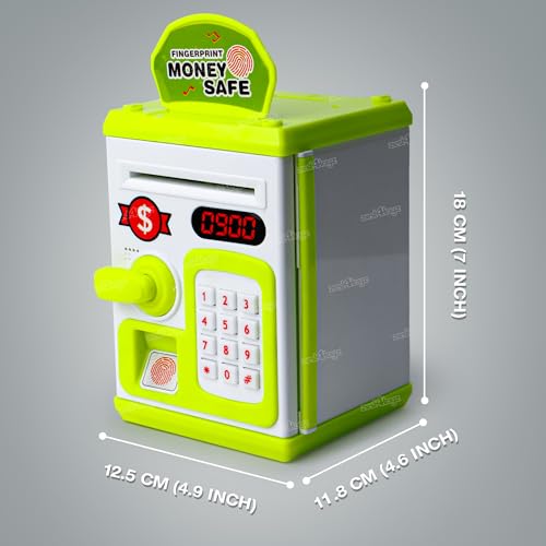 Image of Zest 4 Toyz Piggy Bank with Lock Code Money Saving Coin Bank Auto Cash Roller Gullak Birthday Return Gift for Kids(Green)