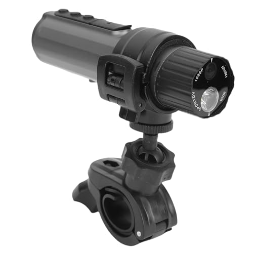 Videocamera per Casco Sportiva 4K Grandangolare 140° Videoregistratore Impermeabile Anti-vibrazione per con Torcia 3 modalità di Illuminazione per Bici e