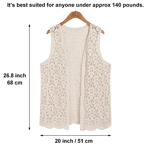 Image of Women's Sleeveless Open Front Cardigan Vest Lightweight Cool Crochet Cardigans for Women