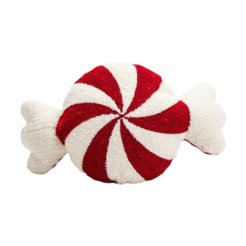 Doefo Candy Cane Pillow, Candy Cane Shaped Throw Pillow, Red