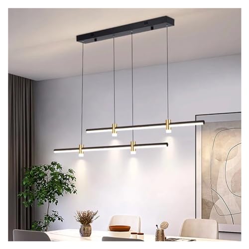 Lustre LED décoratif noir au design suspendu haut de gamme