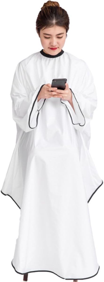 WOONEKY Waterproof Lightweight Polyester Pongee Cloth with Sleeves Hairdressing Cape for Adults Haircutting Gown Fashionable and Easy to Carry Suitable for Hair Dressing at Home