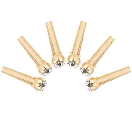 HANABASS 6pcs Guitar Bridge Pins Durable String Fixing Nails for Acoustic Guitar Lightweight Replacement Pegs with Craftsmanship for Musicians