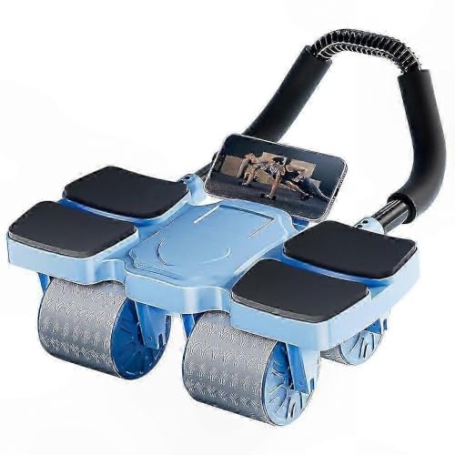 Image of Ab Roller Wheel with Elbow Support Automatic Rebound for Men & Women [Blue]