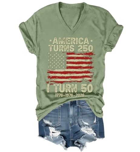 America Turns 250 I Turn 50 Shirt Vintage America Patriotic Birthday Shirt