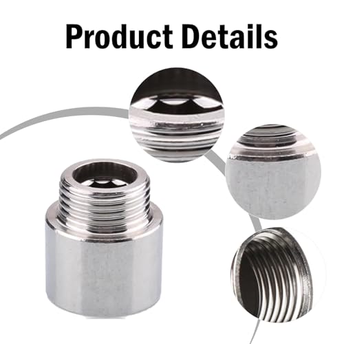 2 Stück Hahnverlängerung Edelstahl,Hahnverlängerung 1/2 zoll 20mm Wasser Gewindefitting,Silber Hahnverlängerung Edelstahl,für Trinkwasser und Heizung Installation,Wasserhähne Eckventile Duschköpfe.