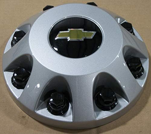 16 17 Inch 11 12 13 14 15 16 17 Chevy Silverado 2500 3500 Dually DRW HD 8 Lug OEM Original Silver Painted Front Center Cap Hubcap Wheel Cover 2011 2012 2013# 9597797 9597796 8076 8094 8.875"