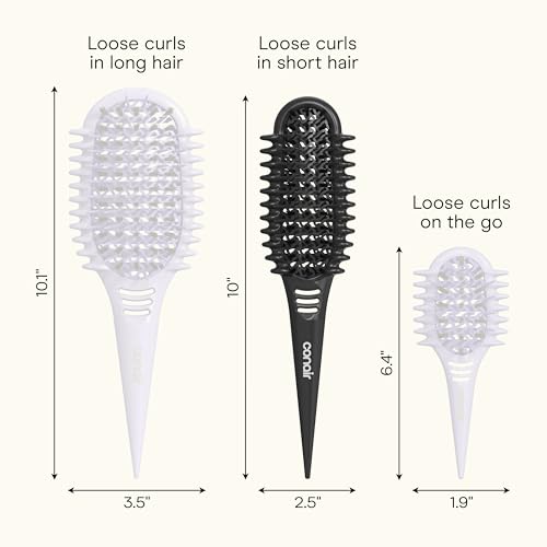 Image of Conair Curl Define Pro Detangler Brush for Curly Hair, Dual Vents with Continuous Grooves, Mixed Bristles for Frizz-Free Detangling, Smoothing, and Curl Definition, For Shorter Hair with Loose Curls