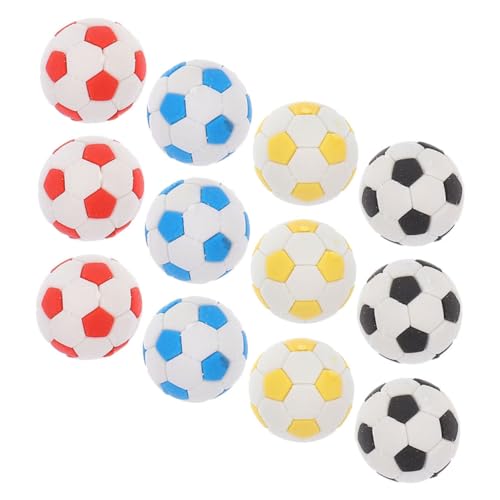 Happyyami 12個 かわいいサッカーボール消し スポーツテーマ文房具 用ミニ筆消し 学校やパーティーの景品に