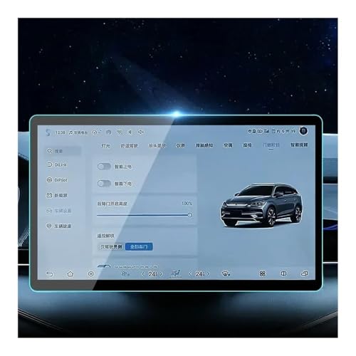 Protection d'écran en verre trempé BYD Tan EV 2021-2025 navigation voiture film autocollant 15/6"