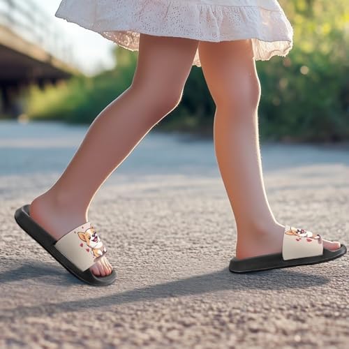Image of Unisex Slides for Girls Boys Comfortable Slippers Slides Non-slip Shower Shoes House Fashion Thick for Indoor & Outdoor Gifts