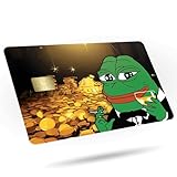 KCD Credit Card Skin Sticker Cover Decal Wrap 3-Pack – Pepe Meme with Gold Coins Design – Durable Vinyl Stickers for Cards – CCS016