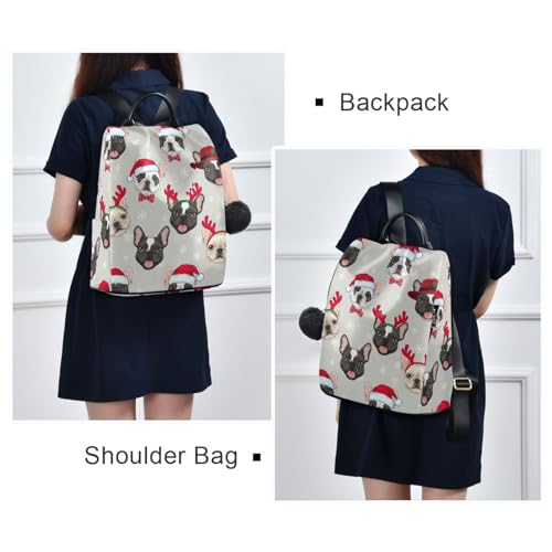 Sac à dos tendance imprimé bouledogue fermeture éclair arrière - 7