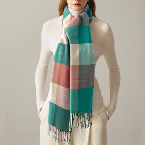 Women's Scarf Classic Tassel Plaid Super Soft Classic Cashmere Feel Fall Winter Scarves Tartan Warm Chunky Wrap Shawl3