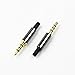 KetDirect 2Pcs Gold 4 Pole 3.5mm Male Repair headphone Jack Plug Metal Audio Soldering headset connector Black