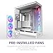NZXT H9 Flow RGB (2025) – Large Dual-Chamber ATX Mid-Tower Airflow PC Case – Includes 1 x 420mm RGB Fan Unit & 1 x 120mm Fan – 420mm Radiator Support – Tempered Glass – Back-Connect Ready – White
