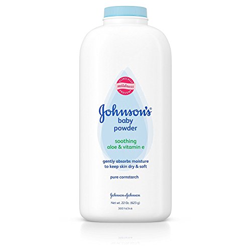 Image of Johnson's Baby Powder with Naturally Derived Cornstarch Aloe & Vitamin E, Hypoallergenic, 22 oz (Pack of 6)