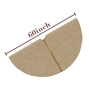 Ivenf Christmas Tree Skirt 60 inches Extra Large Burlap Double Layer Plain Tree Skirts Rustic Jute Tree Skirt for Xmas Holiday Home Decor Fall Winter Farmhouse Burlap Christmas Decorations Indoor