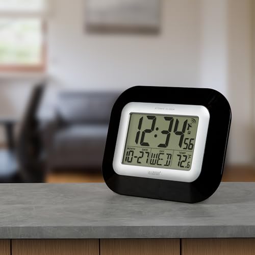 Image of La Crosse Technology Atomic Wall /Table Clock, 7.2-inch H x 8.95-inch W x 1.2-inch D (WT-8005U-B) (Pack of 5)