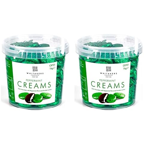 Whitakers Dark Chocolate Mint Fondant Creams - Bulk Tub 1kg / 120 pieces - Pack of 2 Cover