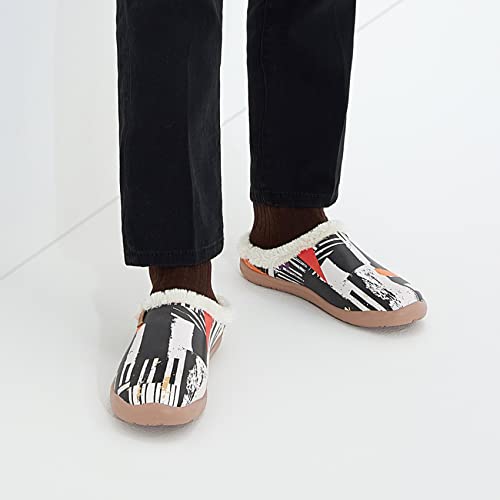 UIN Men's Mules Slipper Loafers Lightweight Comfort Mules Walking Casual Clogs Household Slip Ons Art Painted Travel Shoes Midnight Street 23