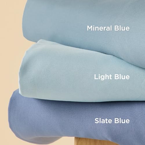 Image of Bedsure Duvet Cover Queen Size, 3Pcs Double Brushed Bedding Set, Baby Blue | For Kids & Adults, 90 inchx90 inch Comforter Cover, Hotel Luxury, All Season, Breathable, Easy Care, Lightweight, Zipper Closure