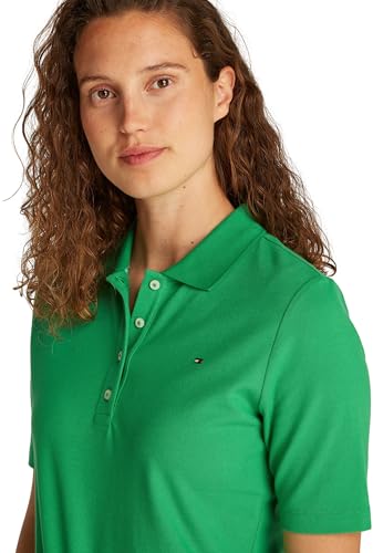 Tommy Hilfiger Damen Poloshirt Kurzarm Regular Fit, Grün (Radiant Green), XXS 2