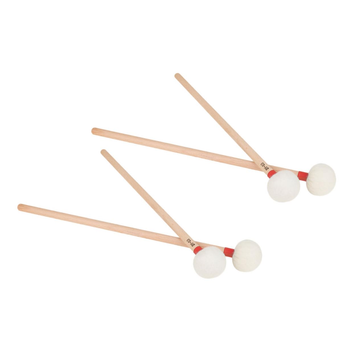 4 Stück Teiliges Paukenschlägel mit Weißem Filzkopf Langlebige Holzgriffe Professionelle Percussion Mallets für Orchester Schulbands und Vielseitige Musikalische Anwendungen