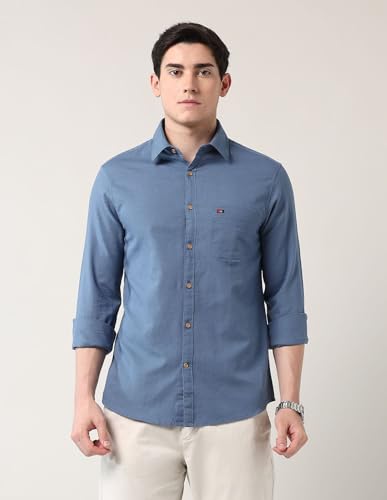 Image of AD by Arvind Modern Slim Fit Solid Shirt