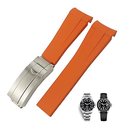 Bande de montre en silicone incurvée 21mm bracelet souple noir