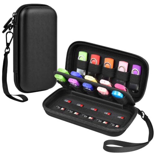 ANKHOH USB Flash Drive Organizer Case, 15-Slot USB Holder,Black