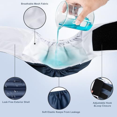 Image of 5 Pack Dog Diapers Male,Reusable Leakproof Pet Soft Dog Belly Band Wraps,Male Dog Diaper High Absorbency,Wider Washable Belly Band for Doggy Incontinence and Puppy Training