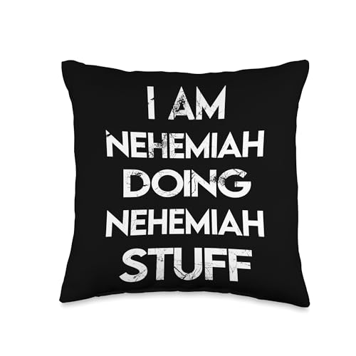 Nehemiah's Apparel Name Forename Day Nehemiah Stuff Throw Pillow, 16x16, Multicolor