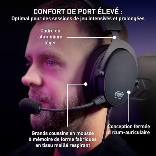 Casque gaming professionnel Xtrfy H2 noir pour e-sport