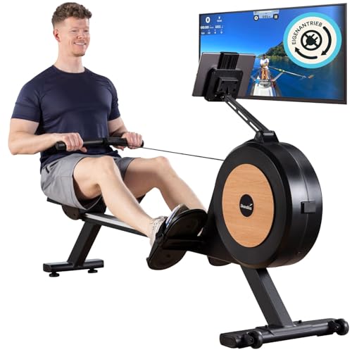 Skandika selbstgenerierendes Rudergerät mit Generator Njord P6-G | 32 elektrische Widerstandsstufen, bis 200 cm und 135 kg, Kinomap App kompatibel, für zuhause | Fitnessgerät für Krafttraining Skandika selbstgenerierendes Rudergerät mit Generator Njord P6-G | 32 elektrische Widerstandsstufen, bis 200 cm und 135 kg, Kinomap App kompatibel, für zuhause | Fitnessgerät für Krafttraining