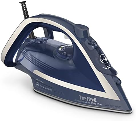 Tefal Ultragliss Anti-Kalk Plus Dampfbügeleisen, 2800 Watt, Dampfstoß: 250 g/Min., 50 g/Min. Dampfabgabe, abnehmbarer Kalk-Kollektor, kratzfeste Bügelsohle, Eco Mode, blau/weiß, FV