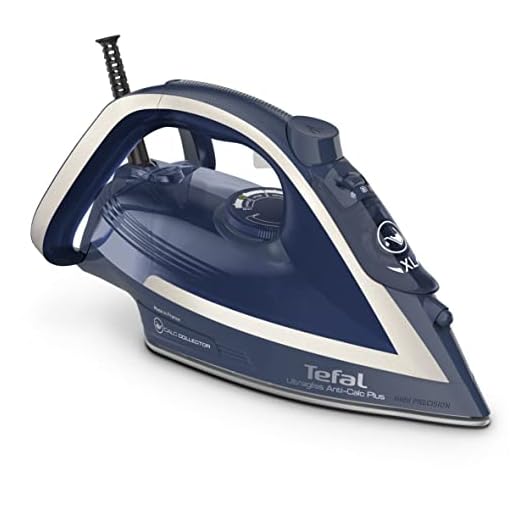 Tefal Ultragliss Anti-Kalk Plus Dampfbügeleisen, 2800 Watt, Dampfstoß: 250 g/Min., 50 g/Min. Dampfabgabe, abnehmbarer Kalk-Kollektor, kratzfeste Bügelsohle, Eco Mode, blau/weiß, FV6830
