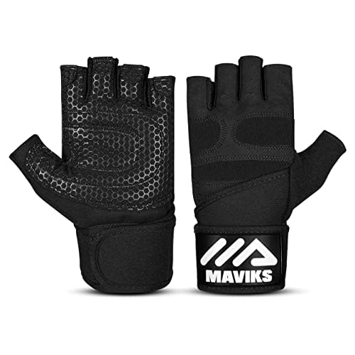 MAVIKS Gym Gloves for Men & Women | Anti-slip Weight Lifting Gloves | Extra Grip & Full Palm Protection | Best for Cross Fit Training, Workout, Weightlifting, Powerlifting, Pull Ups, Calisthenics (M) MAVIKS Gym Gloves for Men & Women | Anti-slip Weight Lifting Gloves | Extra Grip & Full Palm Protection | Best for Cross Fit Training, Workout, Weightlifting, Powerlifting, Pull Ups, Calisthenics (M)