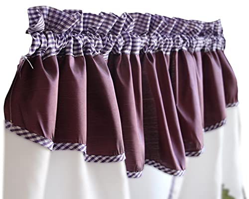 All American Collection Modern Contemporary 3Pc Embroidered Home Kitchen Window Treatment Curtain Set (Swag Valance, Purple Grapes) #TOP4