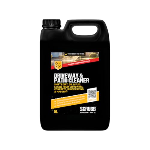 SCRUBB Driveway & Patio Cleaner Outdoor Maintenance Cleaner for Driveways Block Paving Masonry 5L