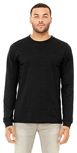 BELLA+CANVAS Unisex CVC Jersey Long-Sleeve T-Shirt,Black Heather,L