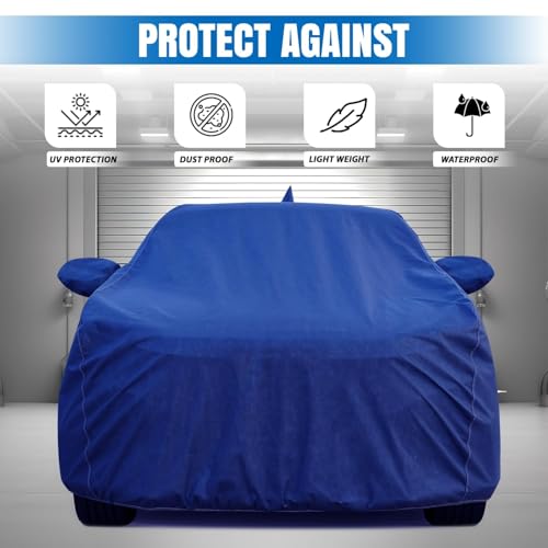 Image of for Nissan Magnite 100% Waterproof Car Cover for All Weather Protection with Mirror Pockets, Soft Cotton Lining, Triple Stitched with Adjustable Belt Bottom Elastic to Secure Fit