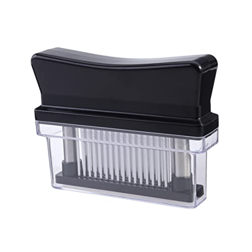 Alipis Strumento Inteneritore Carne con Lame Ago in Acciaio Inossidabile Design Ergonomico Antiscivolo per Pollo Bistecca Manzo e Pesce Facile da Pulire e Conservare Nero