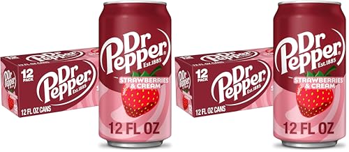 Dr Pepper Strawberries and Cream Soda, 12 fl. oz. Cans,