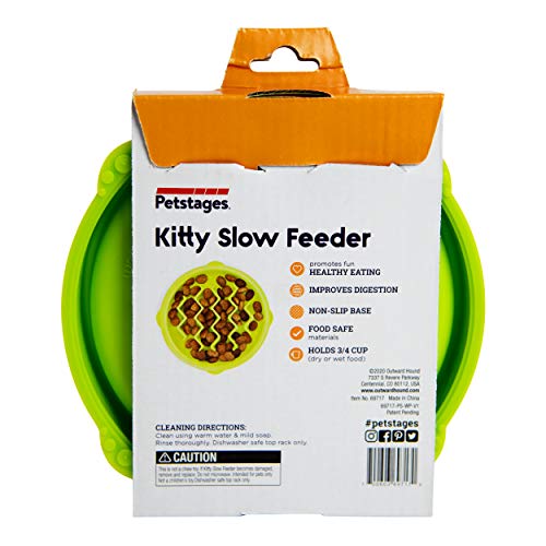 Petstages Kitty Slow Feeder Cat Bowl, Green - Image 4