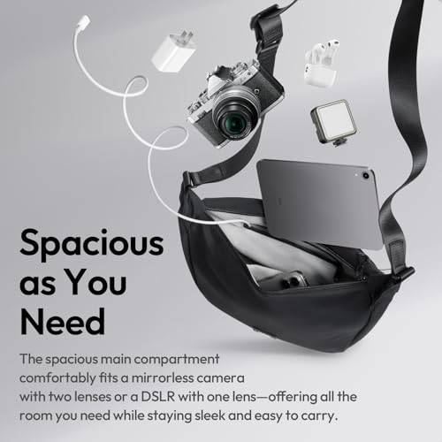 Image of ULANZI Camera Bag Shoulder Sling Stylish with Partitions Lightweight Storage for DSLR Camera Accessories Travel Outdoor Photography,Gray