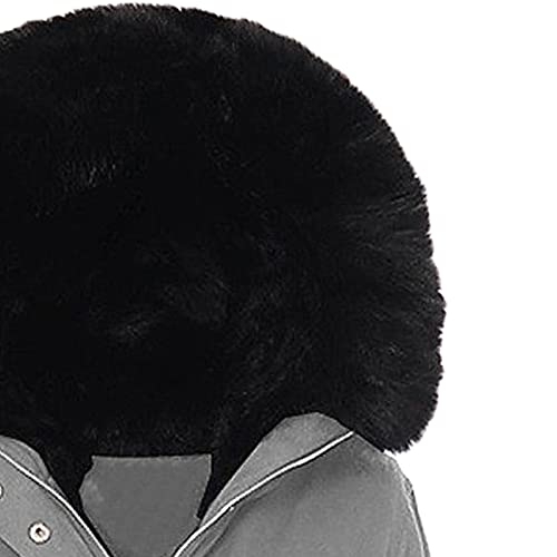 Women's Winter Zipper Coat Warm Puffer Thicken Hooded Fleece Lined Parkas Jacket Cotton Coat Long With Fur Trimmed Hood (Xx-Large,Light Grey) #TOP3